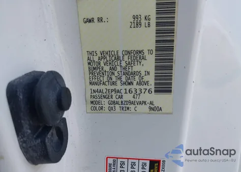 2010 Nissan Altima 2.5 S z USA, uszkodzony, nr VIN 1N4AL2EP9AC163376